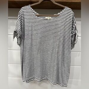 Max Studio Striped Short Sleeve Top